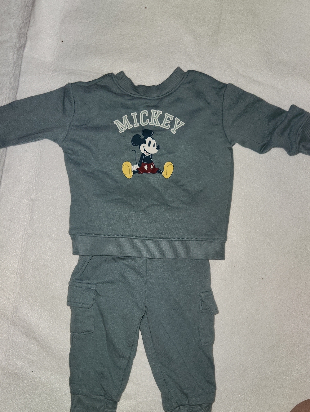Disney Mickey Kids' Green Sweatshirt & Cargo Joggers Set